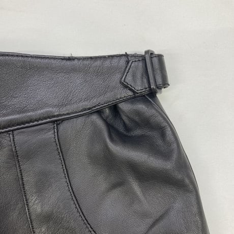 vintage black leather skirt