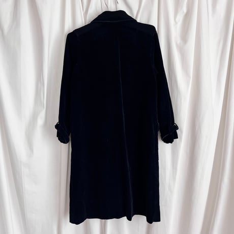 black corduroy designed long coat