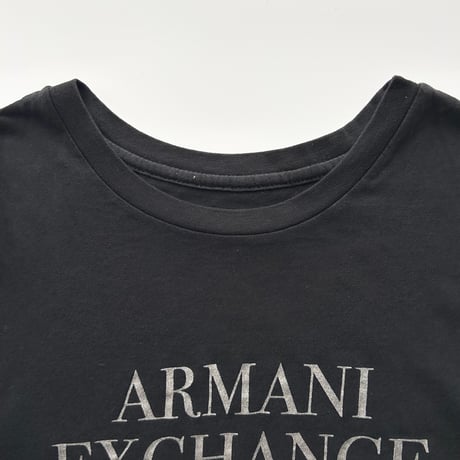 ARMANI black×silver heart logo printed T-shirts