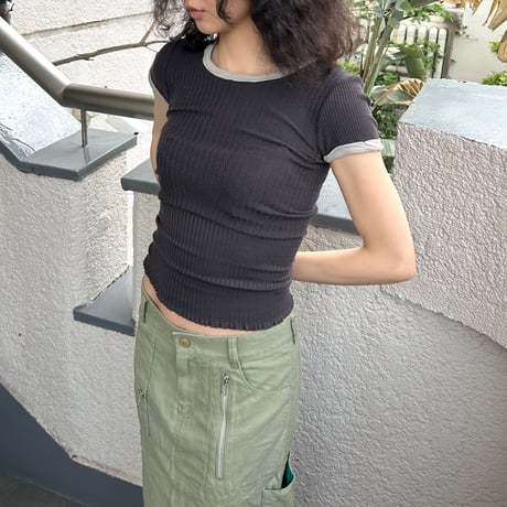 ARMANI gray piping designed T-shirts