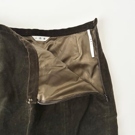 khaki brown velours skirt