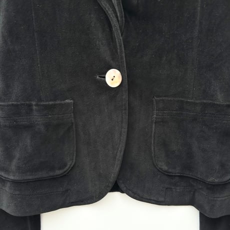 black shell button velours jacket