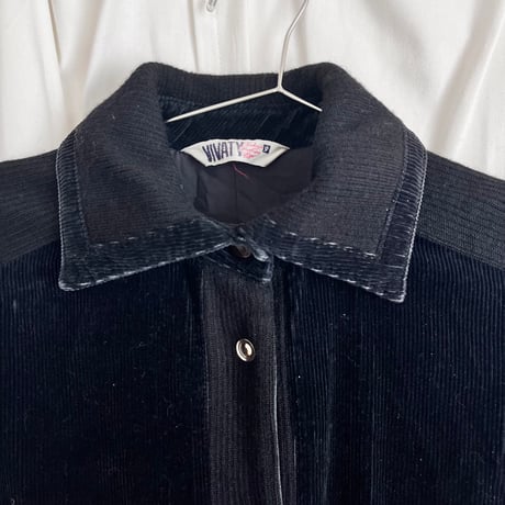 black corduroy designed long coat