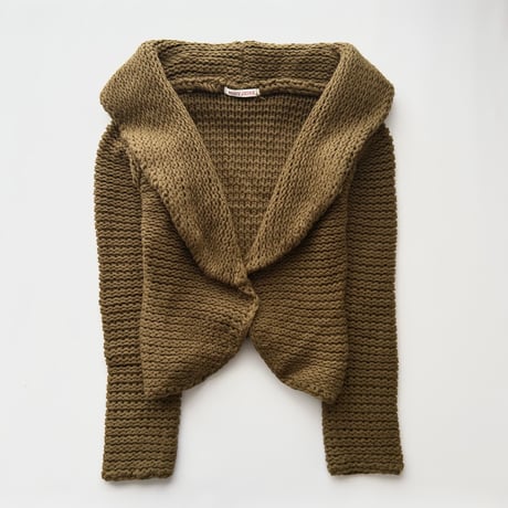 khaki cable knit cardigan