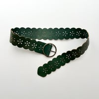 dark green leather belt