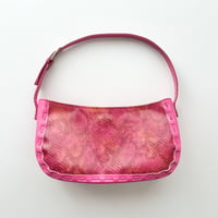 hot pink python leather shoulder bag