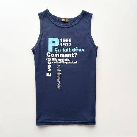 navy printed tank top