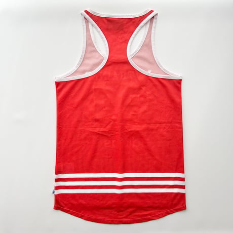 adidas red×white logo tank top