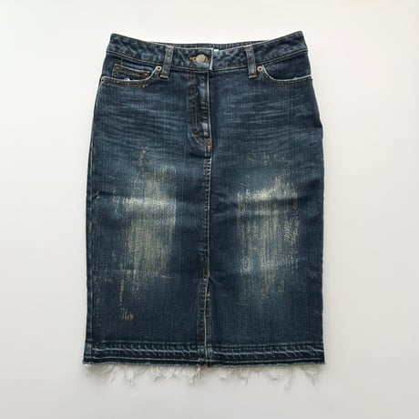 back rhinestone designed tight skirt
