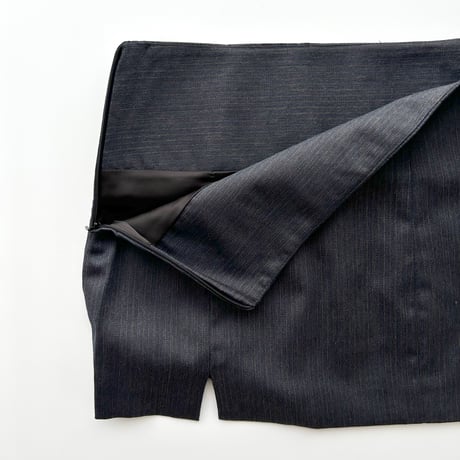 gray striped slit skirt (original item)
