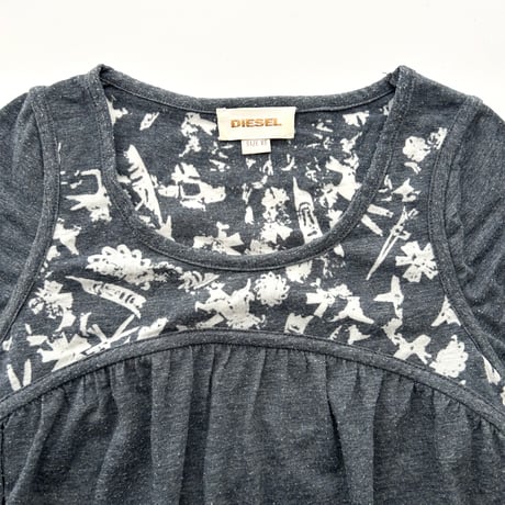 DIESEL navy×white printed tunic