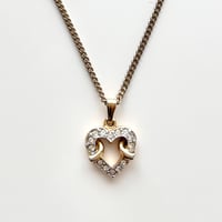 courreges rhinestone heart necklace