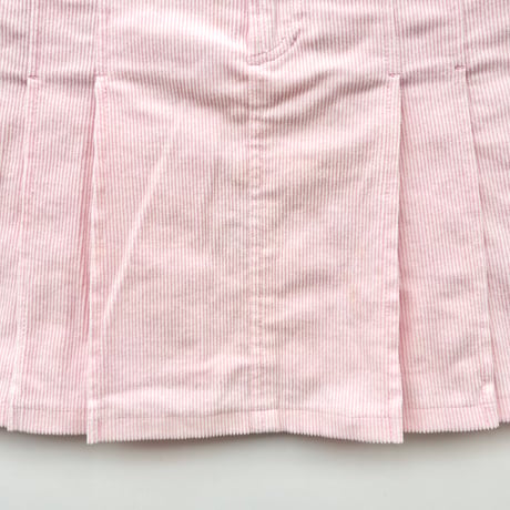 courreges pink corduroy pleats mini skirt