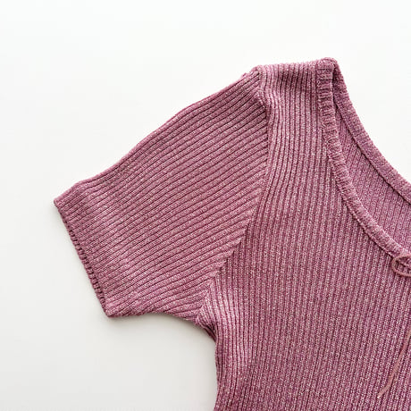 pink glitter ribbon rib tops