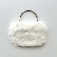white fur mini bag