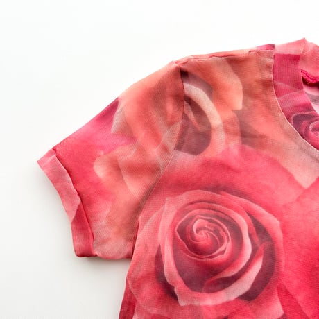 BEBE rose printed sheer tops