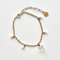 courreges pearl motif chain bracelet