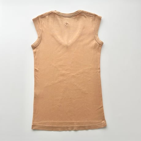 ISABEL MARANT orange beige flockey logo tank top