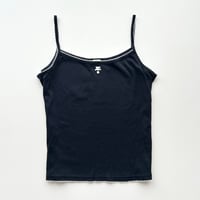 courreges black logo camisole