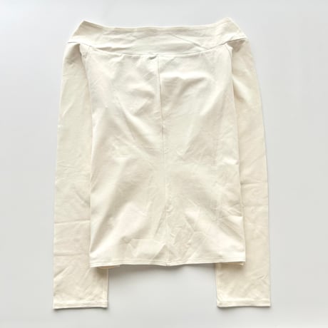 DKNY ivory twist off shoulder tops