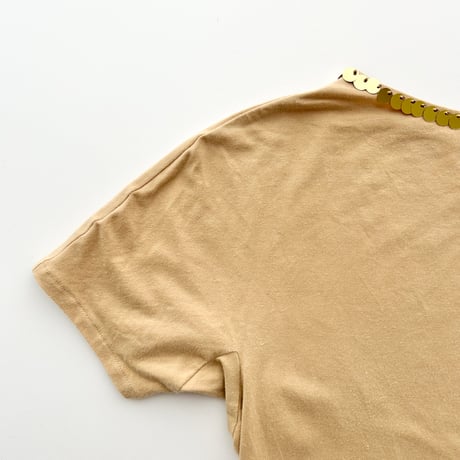 DKNY beige sequins designed half sleeve tops