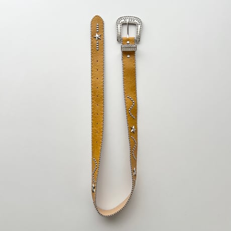 orange leather studs belt