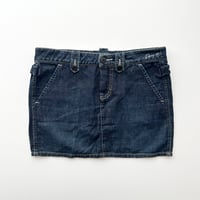 GAS embroidery logo indigo denim mini skirt