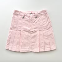 courreges pink corduroy pleats mini skirt