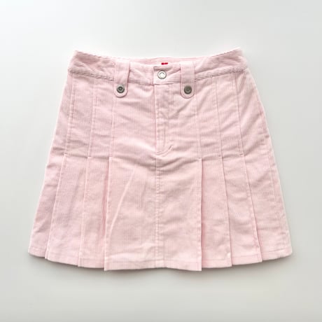 courreges pink corduroy pleats mini skirt