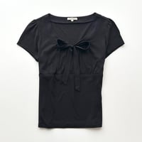 black ribbon tie tops