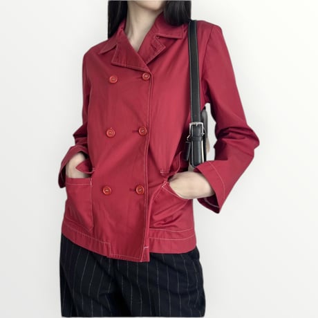 red stitch light short coat