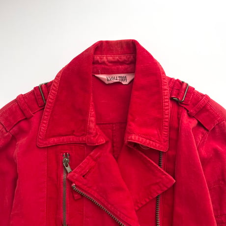 red zip designed trench coat