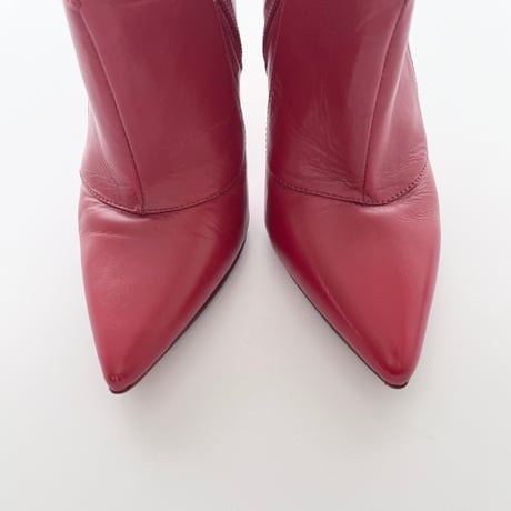 red pointed short boots 22.5cm