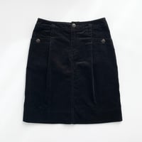 black corduroy tuck skirt