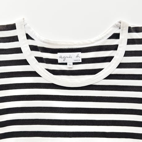 agnes b. black×white striped T-shirts