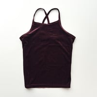 dark red velour cross camisole