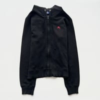 Burberry black×red logo full zip hoodie