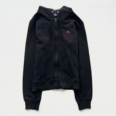 Burberry black×red logo full zip hoodie