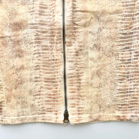 GUESS python leather dual zip skirt