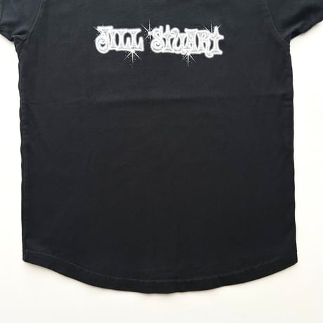 JILL STUART black glitter logo T-shirts