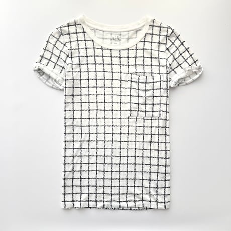 ARMANI white×black plaid T-shirt