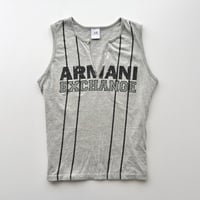 ARMANI gray logo key neck tank top