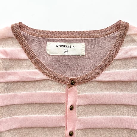 pink lame striped sheer cardigan