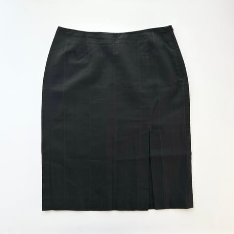 VERSACE black striped slit middle skirt