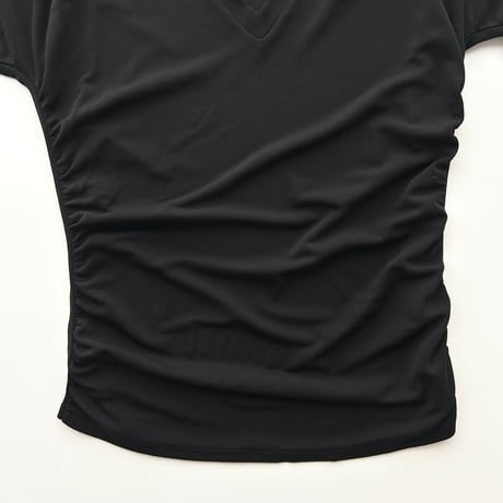 DKNY black drape v neck tops