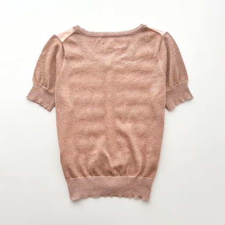 pink lame striped sheer cardigan