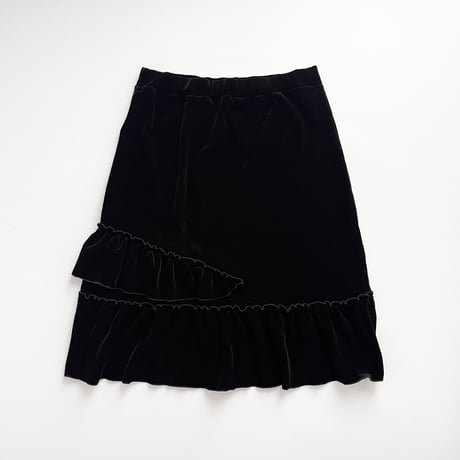 black frill designed flare skirt