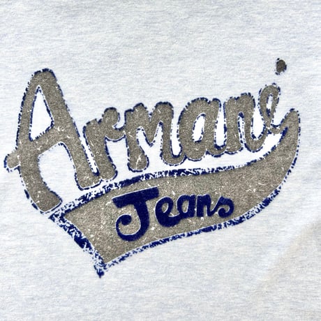 ARMANI blue×gray logo designed T-shirts