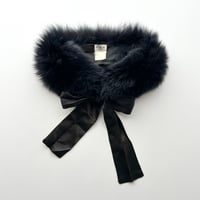 FURLA dark navy fur ribbon collar