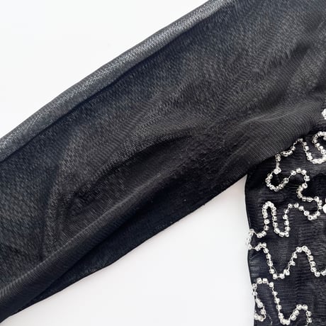 black bijou see-through cardigan